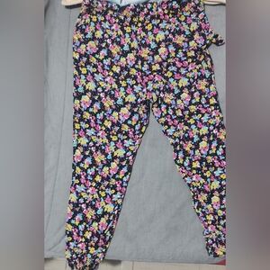 W floral pattern rayon pants, Uniqlo (heavily used) Waist is stretched to limit